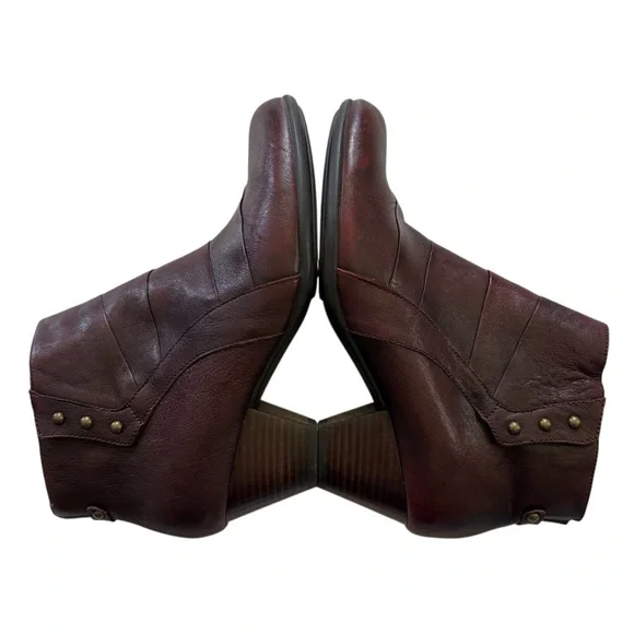 Earth Hope Garnet Leather Zip Up Block Heel Ankle Boots Shoes Women's Size 10 B - Picture 7 of 12